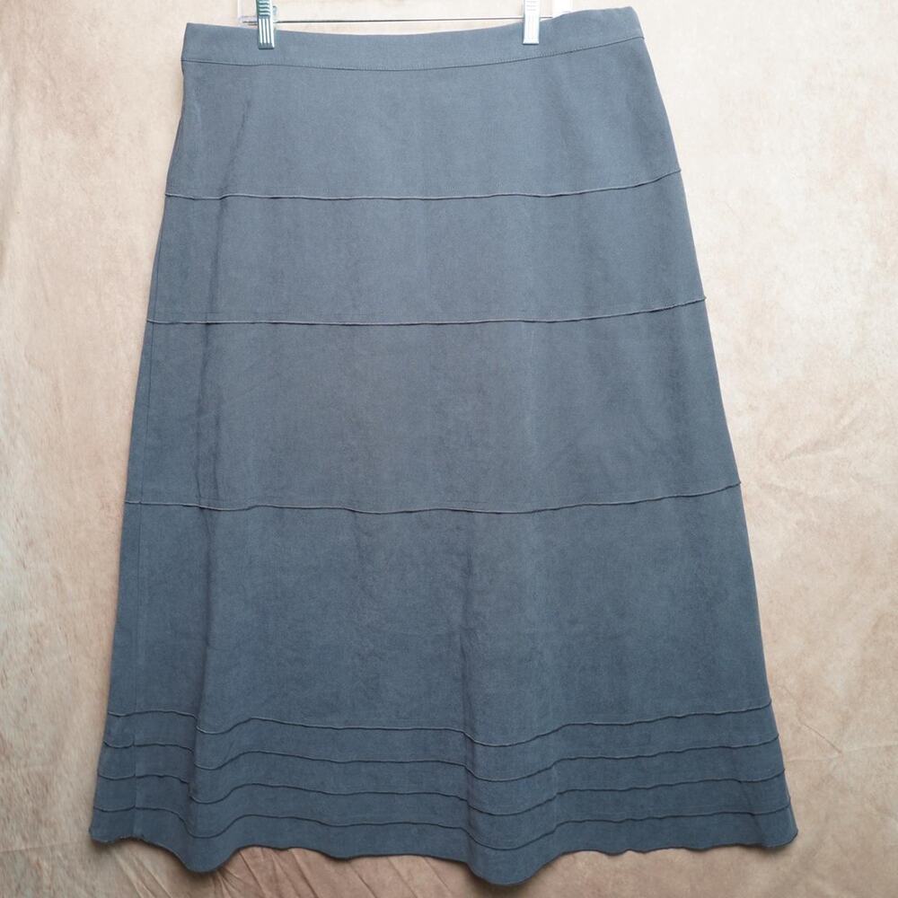d&co Gray A Line Midi Skirt Plus Size 1X